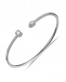 PEAR BAGUETTE DIAMOND CUFF STYLE BANGLE BRACELET (TB663)