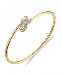 OVAL DIAMOND CUFF STYLE BANGLE BRACELET (TB667)
