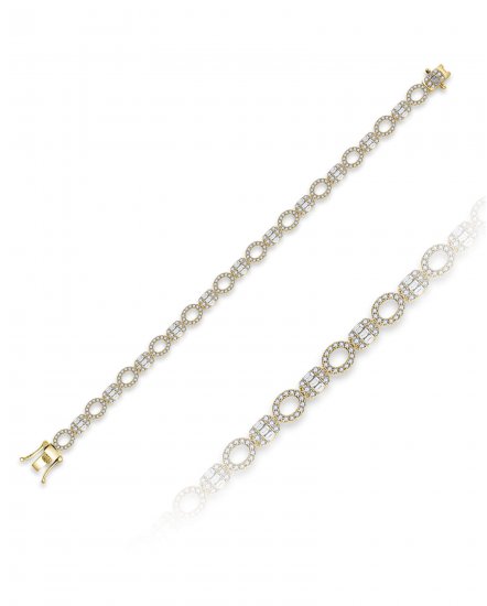 OVAL STYLE BAGUETTE DIAMOND BRACELET (TB671)