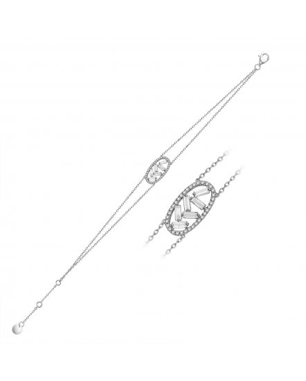 OVAL STYLE BAGUETTE DIAMOND BRACELET (TB678)