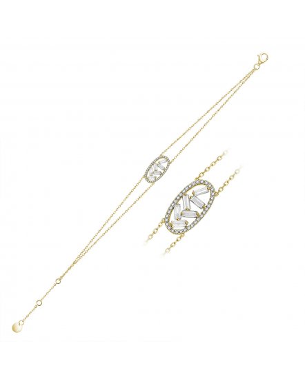 OVAL STYLE BAGUETTE DIAMOND BRACELET (TB678)
