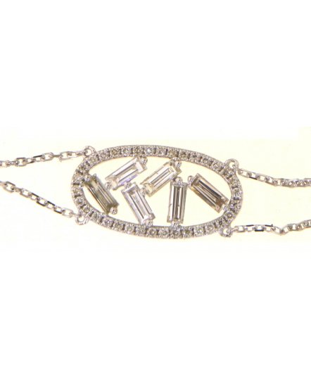 OVAL STYLE BAGUETTE DIAMOND BRACELET (TB678)