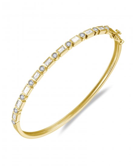 BAGUETTE DIAMOND BANGLE BRACELET (TB687)