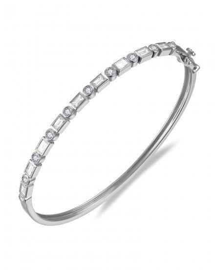 BAGUETTE DIAMOND BANGLE BRACELET (TB687)
