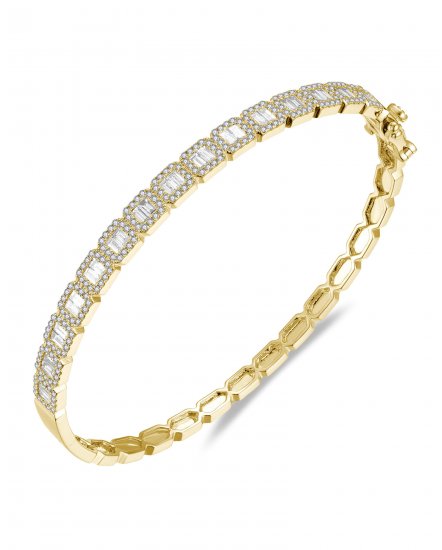 BAGUETTE DIAMOND BANGLE BRACELET (TB689)