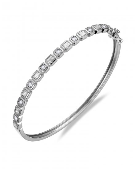 BAGUETTE DIAMOND BANGLE BRACELET (TB690)