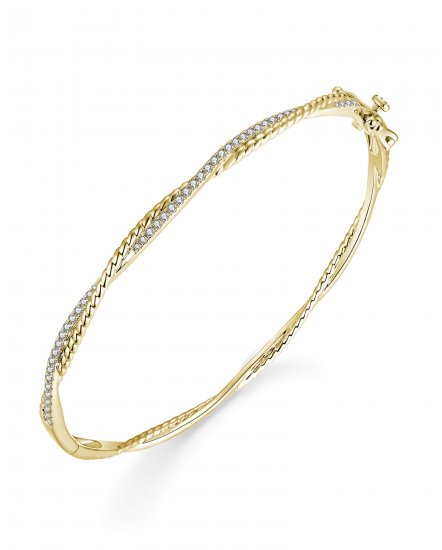 CRISS CROSS STYLE DIAMOND BANGLE BRACELET (TB694)
