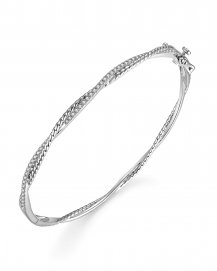 CRISS CROSS STYLE DIAMOND BANGLE BRACELET (TB694)