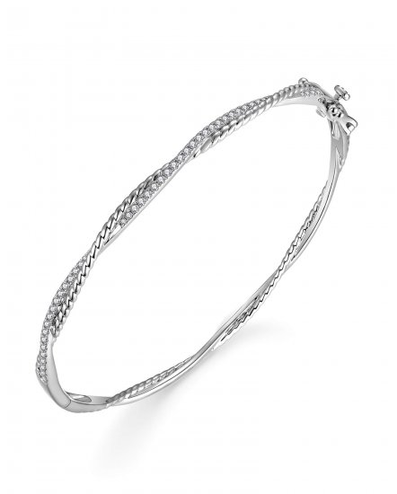 CRISS CROSS STYLE DIAMOND BANGLE BRACELET (TB694)