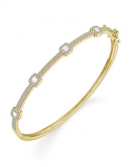 BAGUETTE DIAMOND BANGLE BRACELET (TB695)