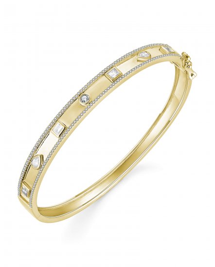 BAGUETTE DIAMOND BANGLE BRACELET (TB697)
