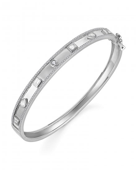 BAGUETTE DIAMOND BANGLE BRACELET (TB697)