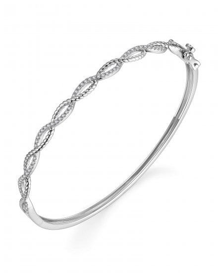 CRISS CROSS STYLE DIAMOND BANGLE BRACELET (TB698)