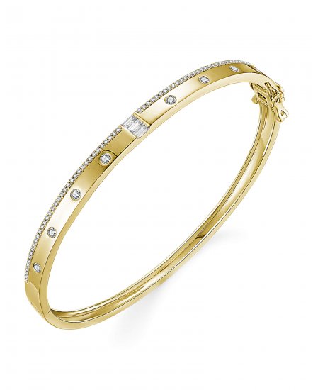 BAGUETTE DIAMOND BANGLE BRACELET (TB702)
