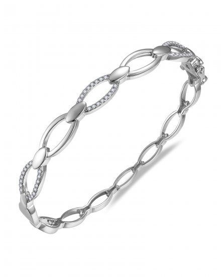 LINK STYLE DIAMOND BANGLE BRACELET (TB703)