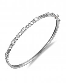 LINK STYLE DIAMOND BANGLE BRACELET (TB705)