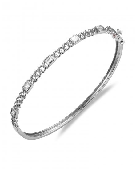 LINK STYLE DIAMOND BANGLE BRACELET (TB705)