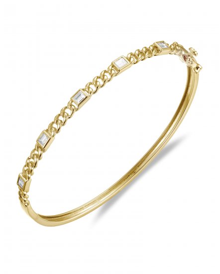 LINK STYLE DIAMOND BANGLE BRACELET (TB705)