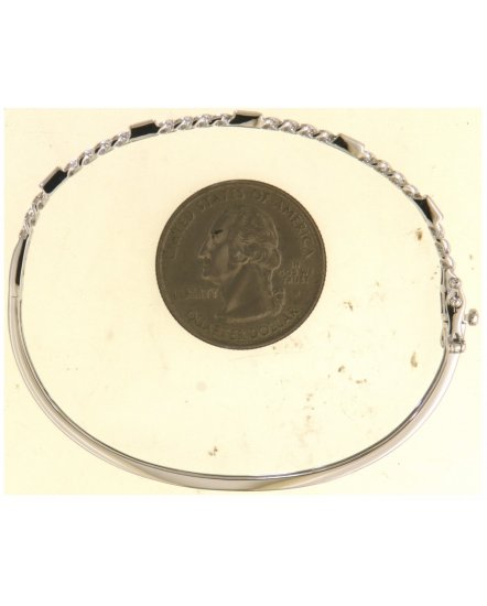 LINK STYLE DIAMOND BANGLE BRACELET (TB705)