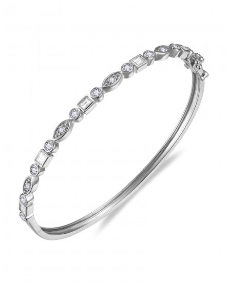 BAGUETTE DIAMOND BANGLE BRACELET (TB706)