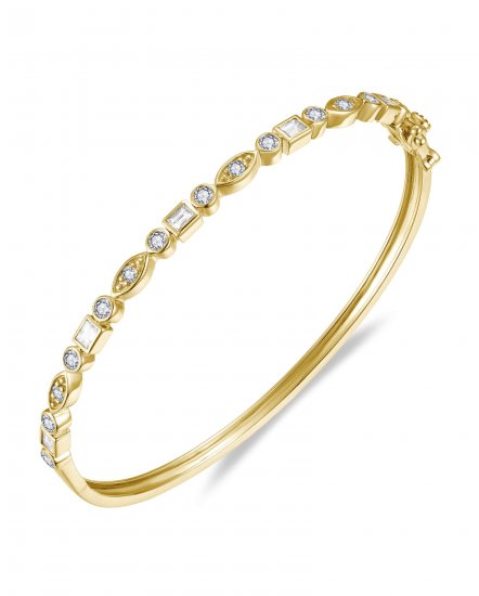BAGUETTE DIAMOND BANGLE BRACELET (TB706)