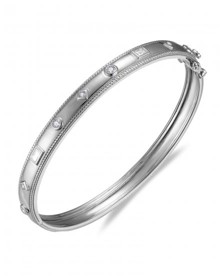 BAGUETTE DIAMOND BANGLE BRACELET (TB707)