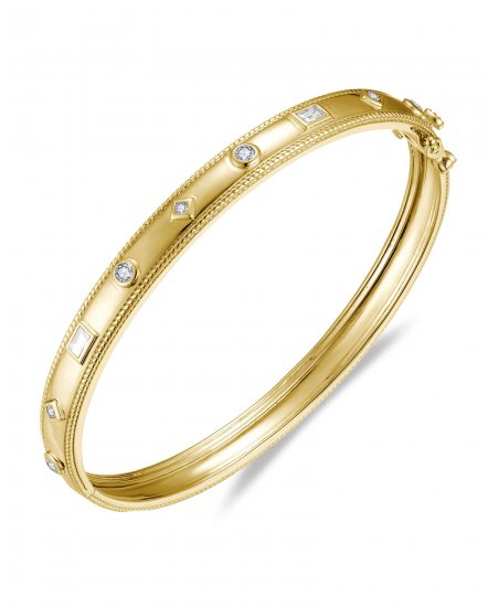 BAGUETTE DIAMOND BANGLE BRACELET (TB707)