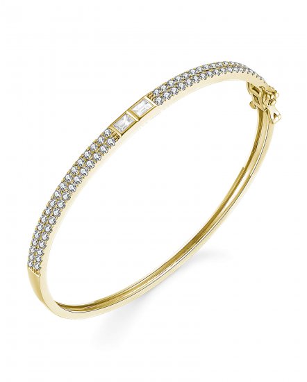 BAGUETTE DIAMOND BANGLE BRACELET (TB708)
