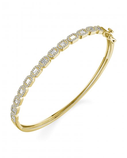 BAGUETTE DIAMOND BANGLE BRACELET (TB709)