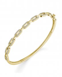 LINK STYLE DIAMOND BANGLE BRACELET (TB711)