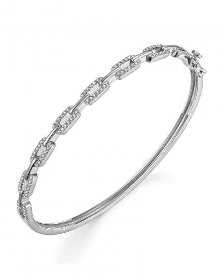 LINK STYLE DIAMOND BANGLE BRACELET (TB711)