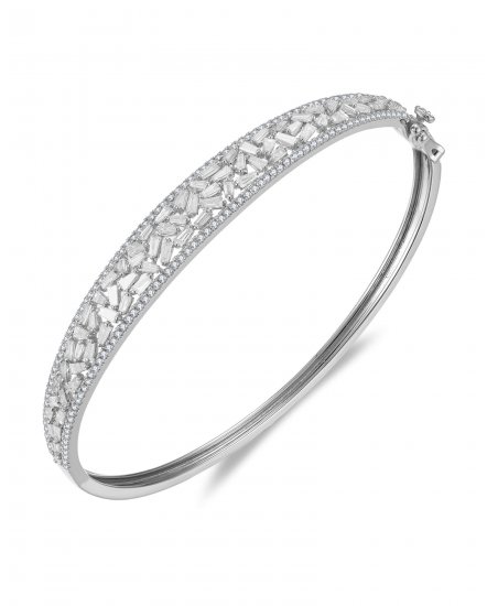 BAGUETTE DIAMOND BANGLE BRACELET (TB717)