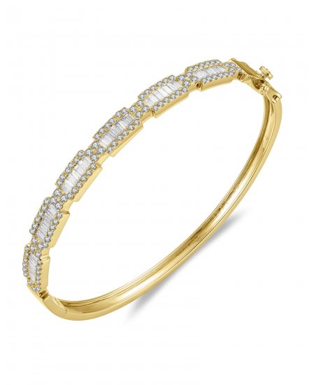 BAGUETTE DIAMOND BANGLE BRACELET (TB719)