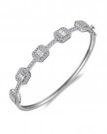BAGUETTE DIAMOND BANGLE BRACELET (TB721)