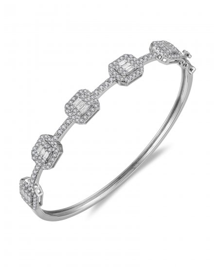 BAGUETTE DIAMOND BANGLE BRACELET (TB721)
