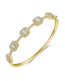 BAGUETTE DIAMOND BANGLE BRACELET (TB721)