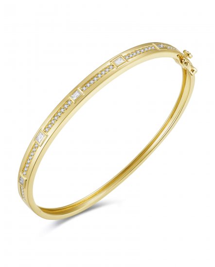 BAGUETTE DIAMOND BANGLE BRACELET (TB726)