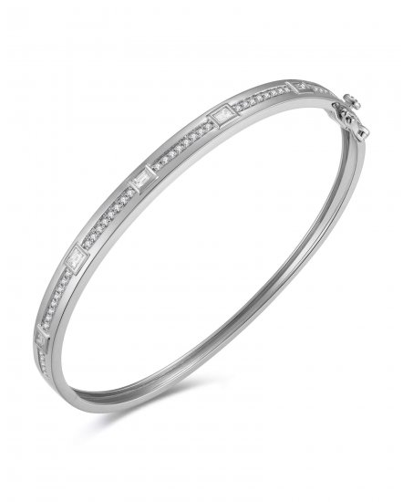 BAGUETTE DIAMOND BANGLE BRACELET (TB726)