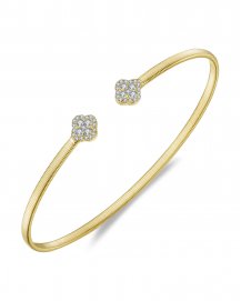 CLOVER CUFF STYLE DIAMOND BANGLE BRACELET (TB730)