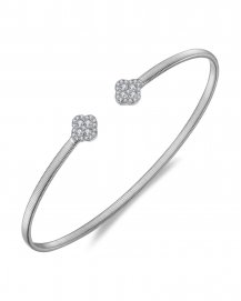 CLOVER CUFF STYLE DIAMOND BANGLE BRACELET (TB730)