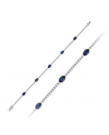 OVAL SAPPHIRE DIAMOND BRACELET (TB737)