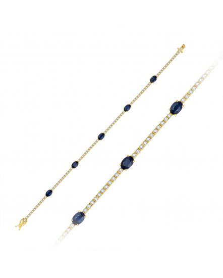 OVAL SAPPHIRE DIAMOND BRACELET (TB737)