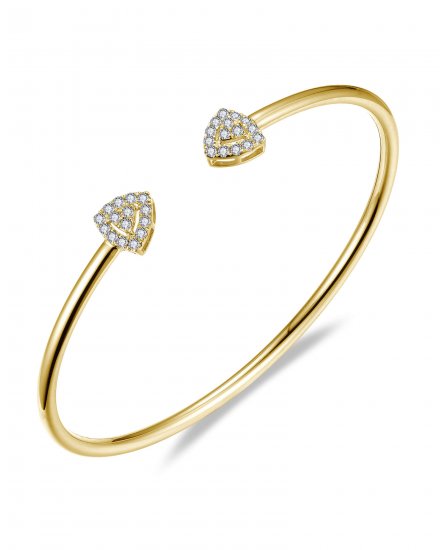 TRIANGLE SHAPE CUFF STYLE DIAMOND BANGLE BRACELET (TB739)