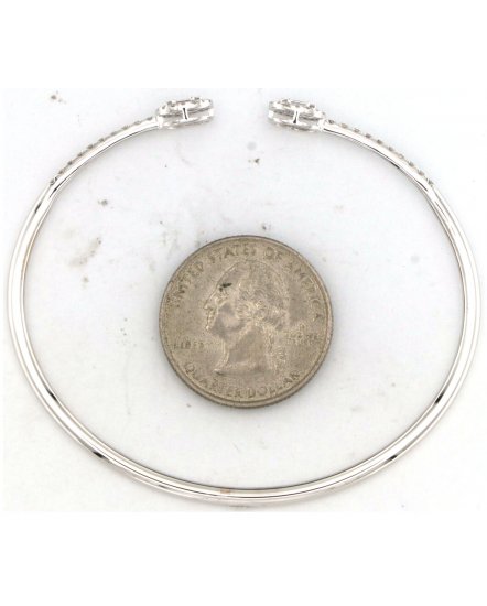 BAGUETTE DIAMOND CUFF STYLE BANGLE BRACELET (TB740)