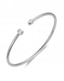 PEAR EMERALD CUT DIAMOND CUFF STYLE BANGLE BRACELET (TB746)