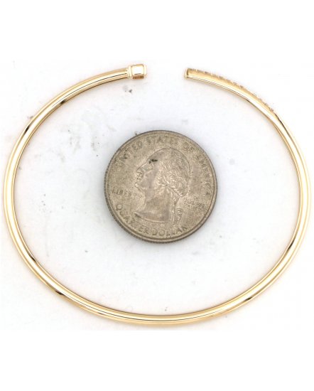 EMERALD CUT DIAMOND CUFF STYLE BANGLE BRACELET (TB747)