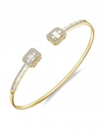 BAGUETTE DIAMOND CUFF STYLE BANGLE BRACELET (TB752)