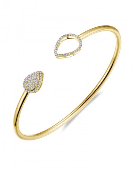 PEAR CUFF STYLE DIAMOND BANGLE BRACELET (TB754)