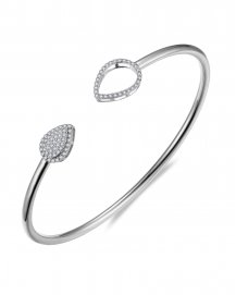 PEAR CUFF STYLE DIAMOND BANGLE BRACELET (TB754)