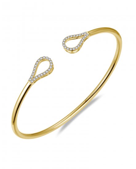 PEAR CUFF STYLE DIAMOND BANGLE BRACELET (TB755)